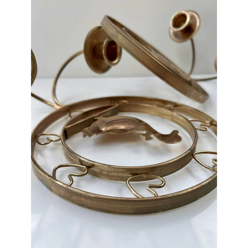Set of TWO- Vintage Goose Heart Wall Sconces Double Cup 2-Candle Holders